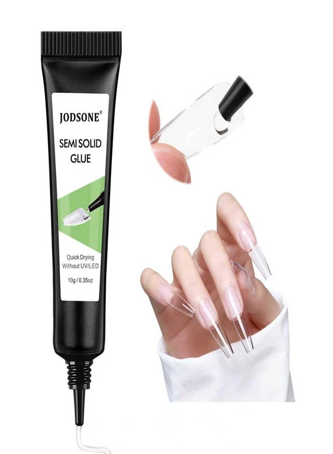 JODSONE Semi Solid Nail Glue for Press on Nails Newly Upgraded Quick Drying 10g for Nail Tips and Fake Acrylic Nails Tips Salon Art DIY at Home No Need U V Light Cured - Image 1